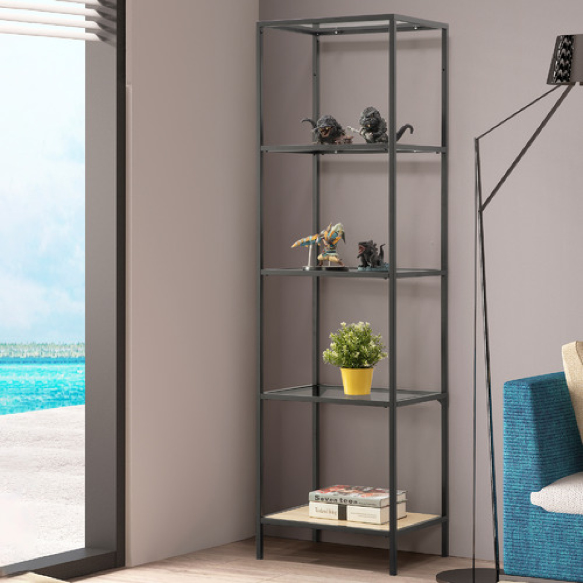 Henrietta 4 Shelf Metal Shelving Unit - Image 2
