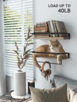 Wooden 2 Wall Shelf 42 cm, Shelf with Towel Holder - Image 8