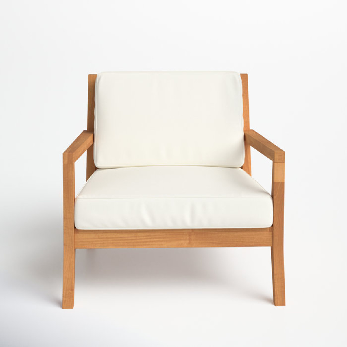 Adagio Outdoor Solid Teak Wood Wide Armchair with Cushions - Image 1