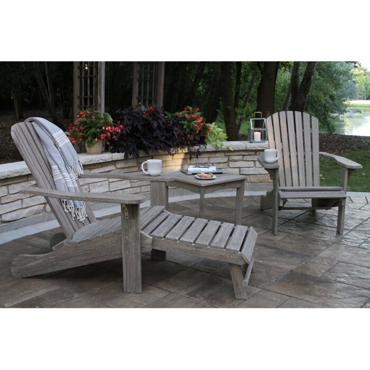Akiva Outdoor Adirondack Chair With Table - Image 1