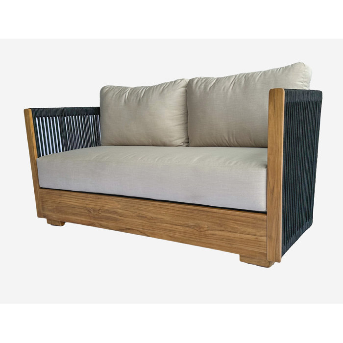 Aniston 59'' Teak Outdoor Loveseat with Sunbrella Cushions - Image 1