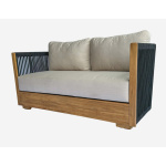 Aniston 59'' Teak Outdoor Loveseat with Sunbrella Cushions
