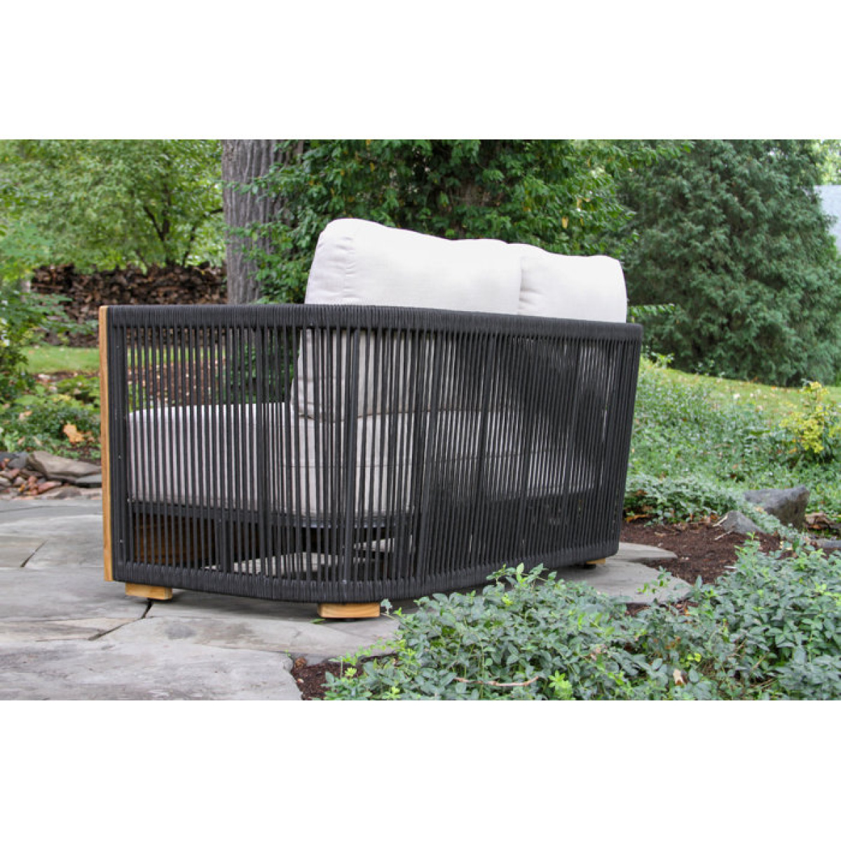 Aniston 59'' Teak Outdoor Loveseat with Sunbrella Cushions - Image 3