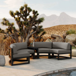 Bergeron Outdoor Curved Patio Sectional with Sunbrella Cushions - Image 3