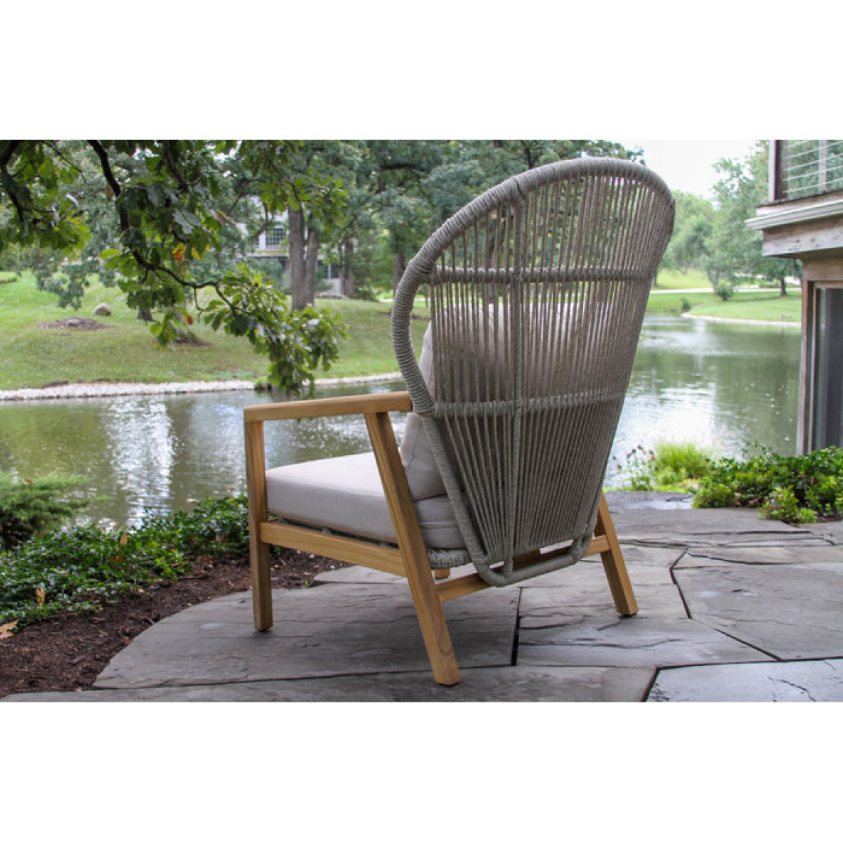 Bobinette Teak Patio Chair with Sunbrella Cushions (Set of 2) - Image 2