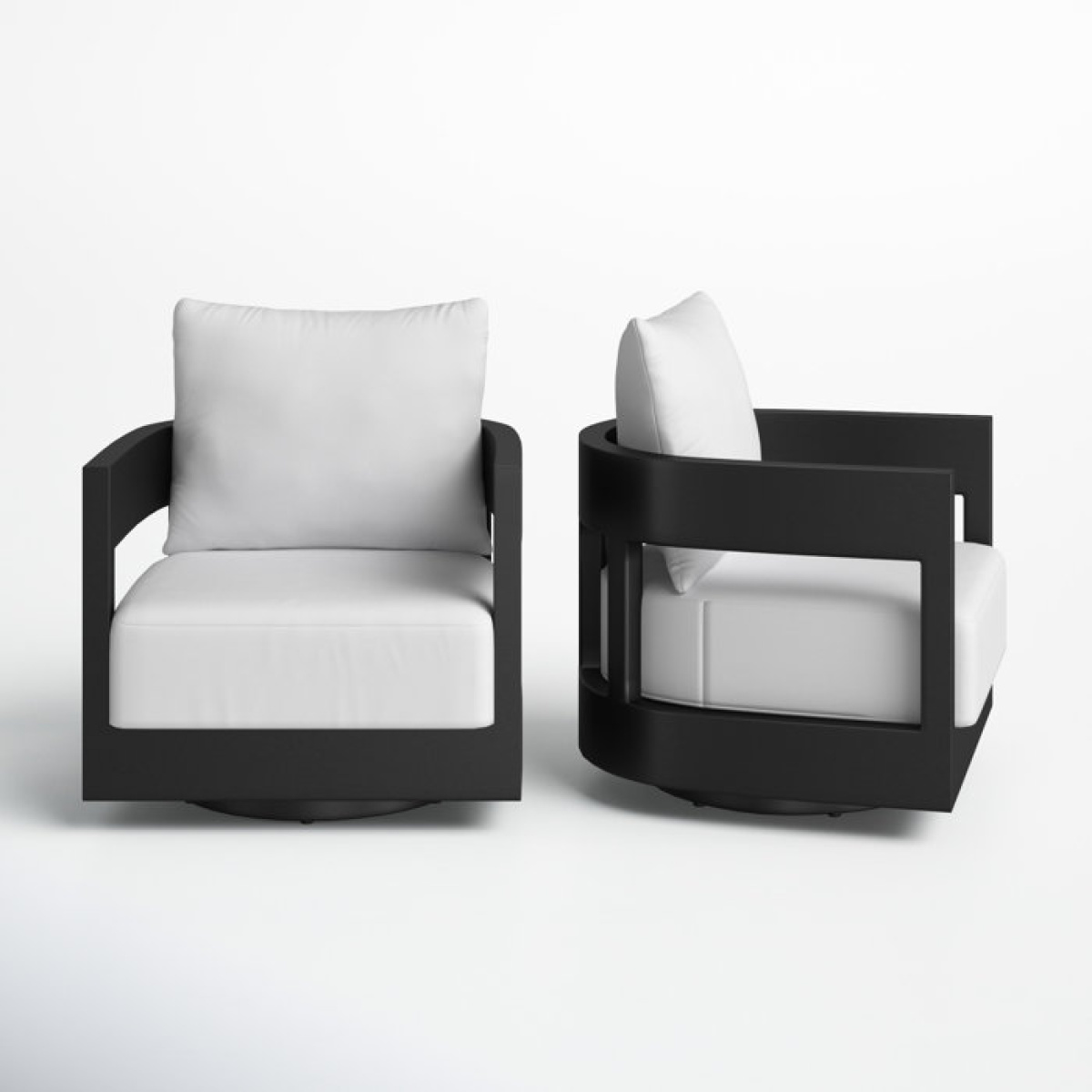 Everlee Swivel Outdoor Armless Lounge Chair with Sunbrella? Cushion (Set of 2) - Image 1