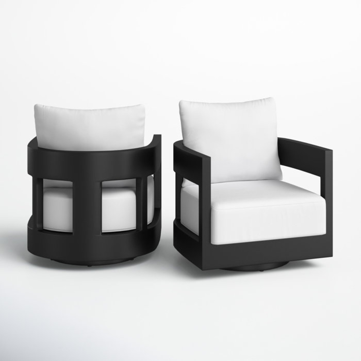 Everlee Swivel Outdoor Armless Lounge Chair with Sunbrella? Cushion (Set of 2) - Image 3
