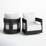 Everlee Swivel Outdoor Armless Lounge Chair with Sunbrella? Cushion (Set of 2) - Image 3