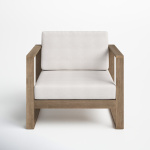 Gavina Outdoor Eucalyptus Single Chair with Cushions