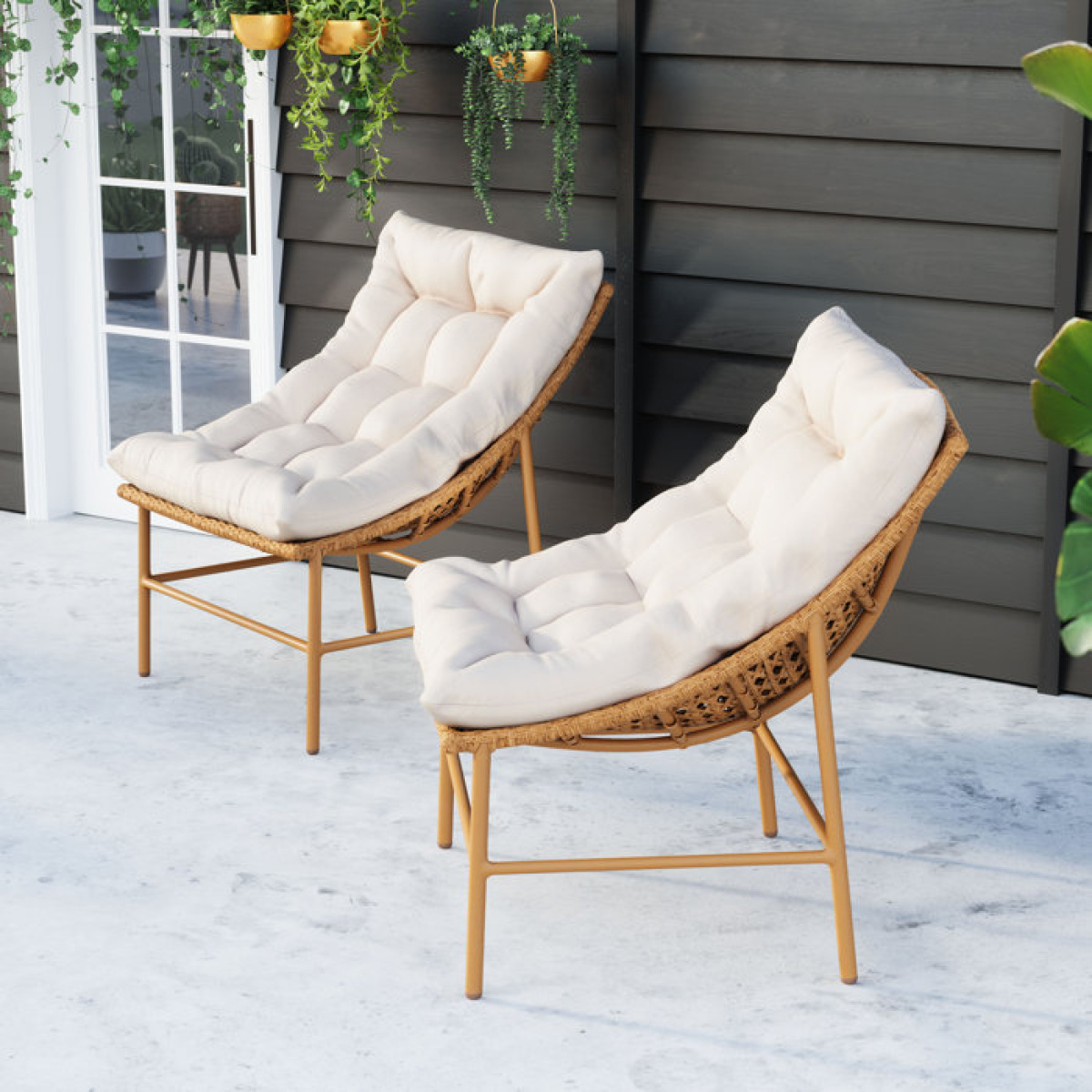 Gentry Outdoor Armless Lounge Chair with Cushion - Image 3