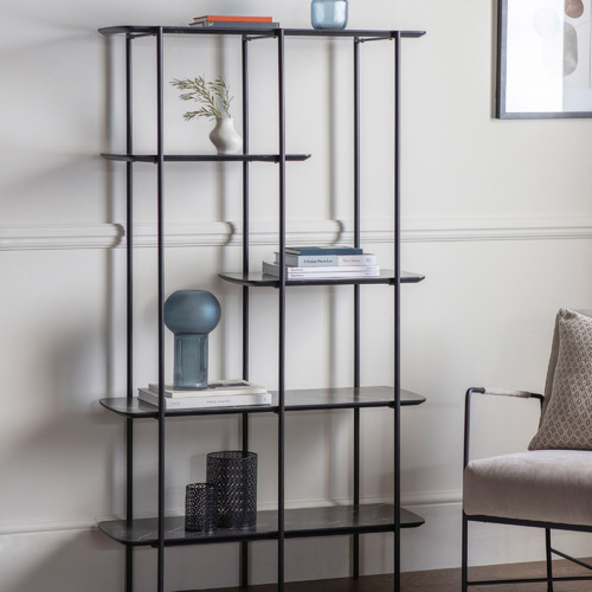 Black Marble Ludworth 4 Tier Display Shelf - Image 2