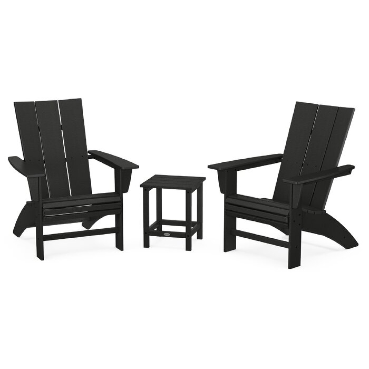 Modern 3-Piece Curveback Adirondack Set with Long Island 18" Side Table - Image 1