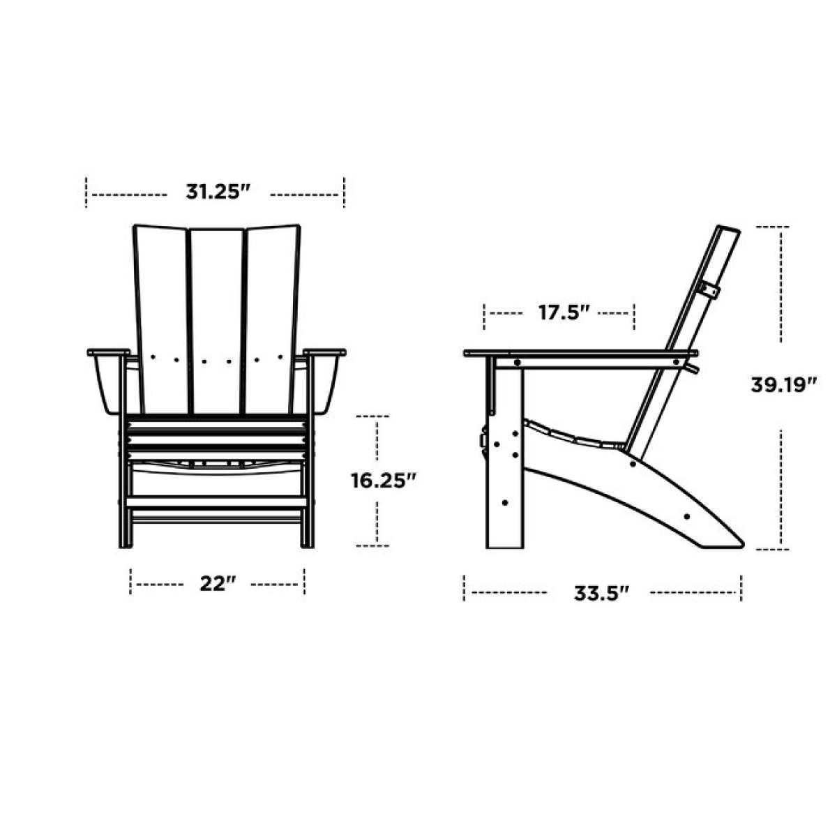 Modern Curveback Adirondack Chair - Image 2