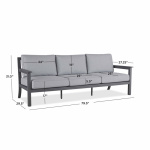 ORTUN 80" Metal Outdoor Couch with Cushions by Real Flame - Image 2