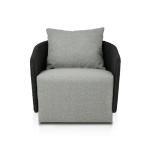 Odyn Swivel Wicker Outdoor Armless Lounge Chair with Cushion