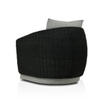 Odyn Swivel Wicker Outdoor Armless Lounge Chair with Cushion - Image 3
