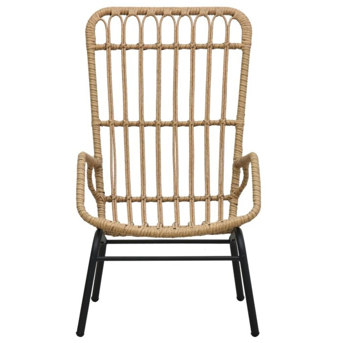 Rattan Dining Chair Patio Rattan Wicker Chair with Armrest Poly Rattan - Image 2