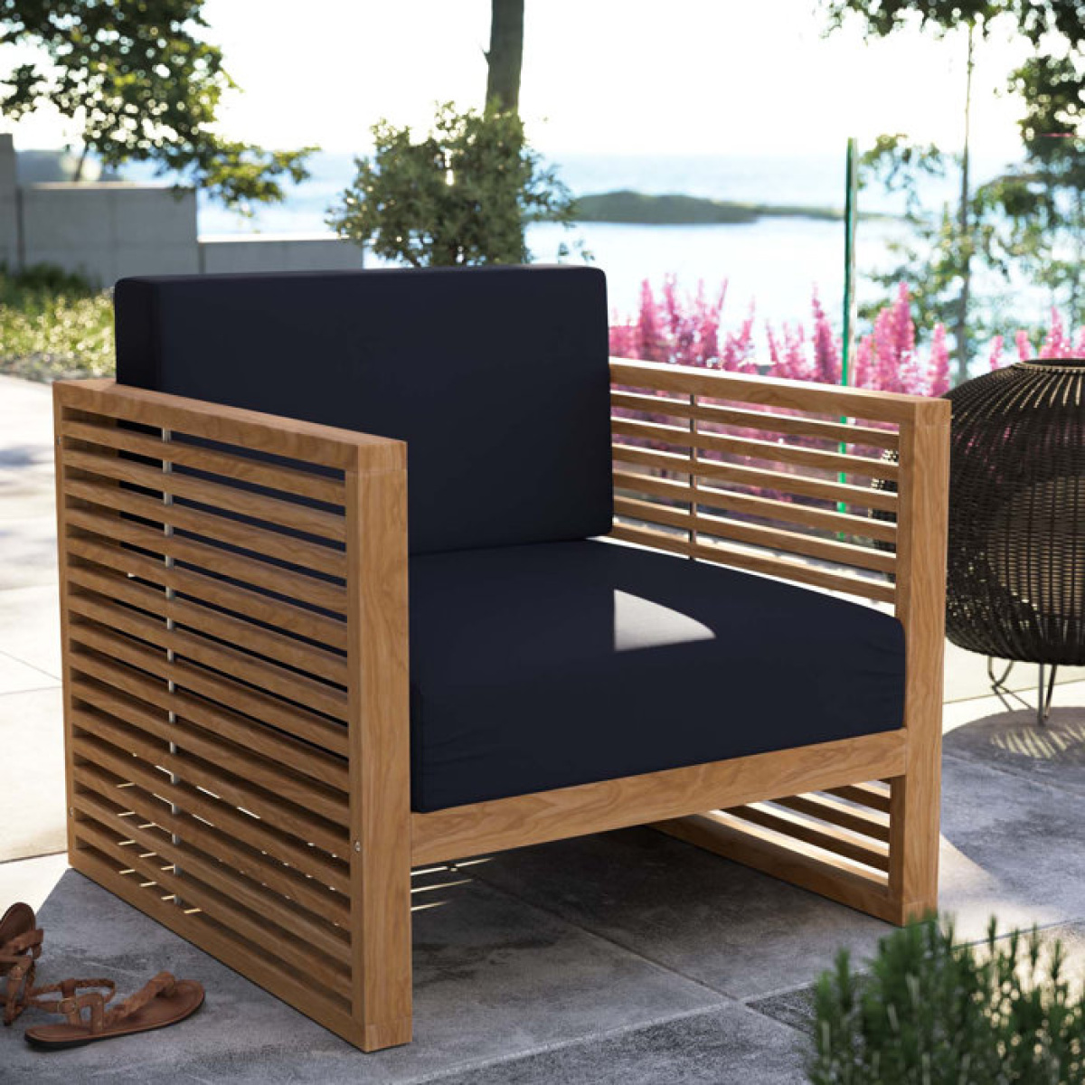 Rayana Teak Wood Outdoor Patio Armchair - Image 2
