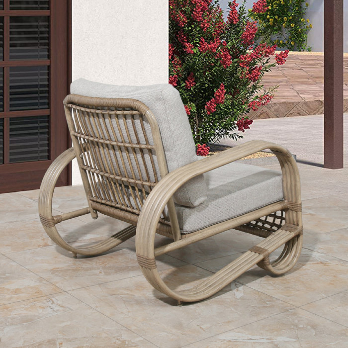 Romare Rattan Conversation Patio Chair with Cushions (Set of 2) - Image 2