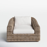 Roshina Teak Outdoor Armless Lounge Chair with Cushion