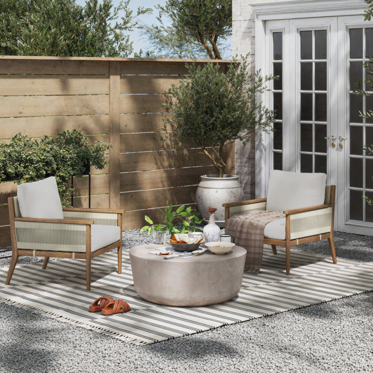 Rydell Acacia Outdoor Lounge Chair - Image 2