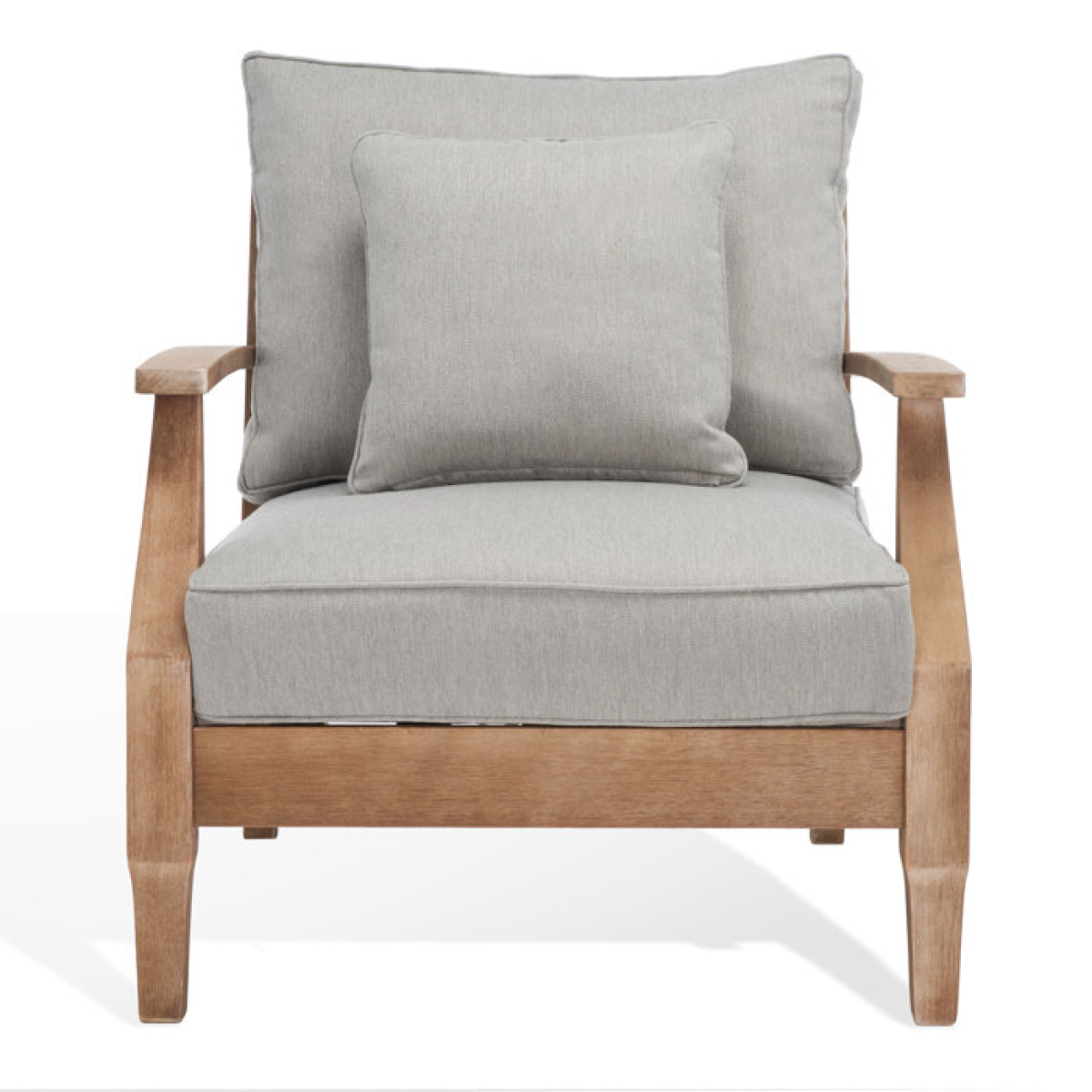 Samya Eucalyptus Outdoor Armless Lounge Chair with Cushion - Image 1