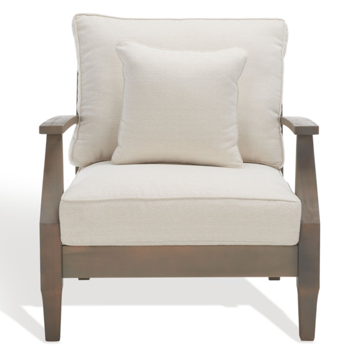 Samya Eucalyptus Outdoor Armless Lounge Chair with Cushion - Image 3