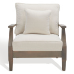 Samya Eucalyptus Outdoor Armless Lounge Chair with Cushion - Image 3