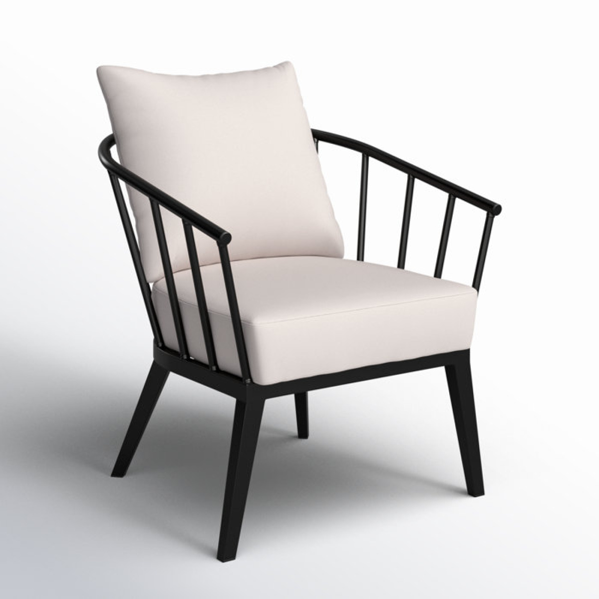 Serena Metal Outdoor Lounge Chair with Sunbrella Cushions - Image 2
