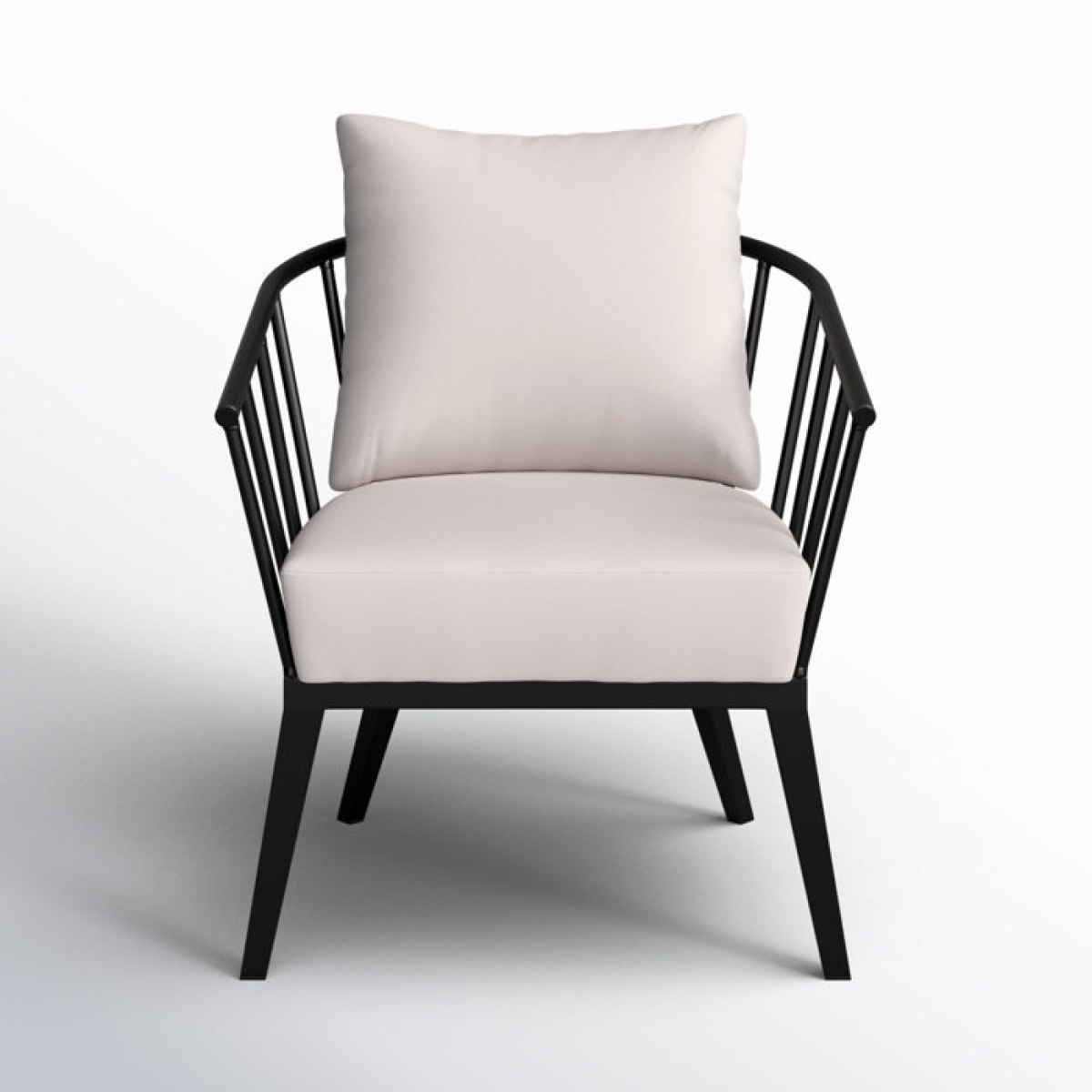 Serena Metal Outdoor Lounge Chair with Sunbrella Cushions - Image 1