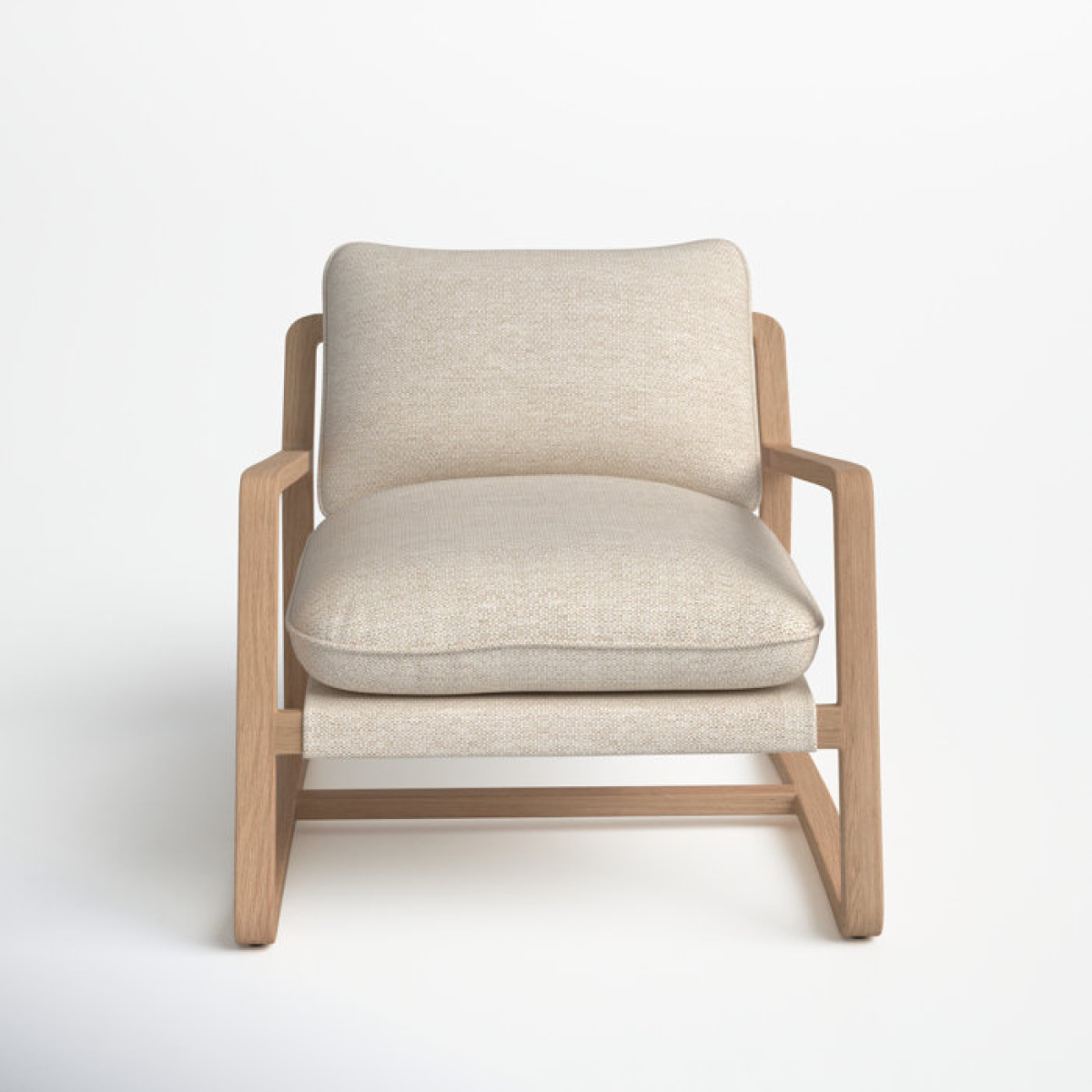Shea Teak Outdoor Armless Lounge Chair with Cushion - Image 1