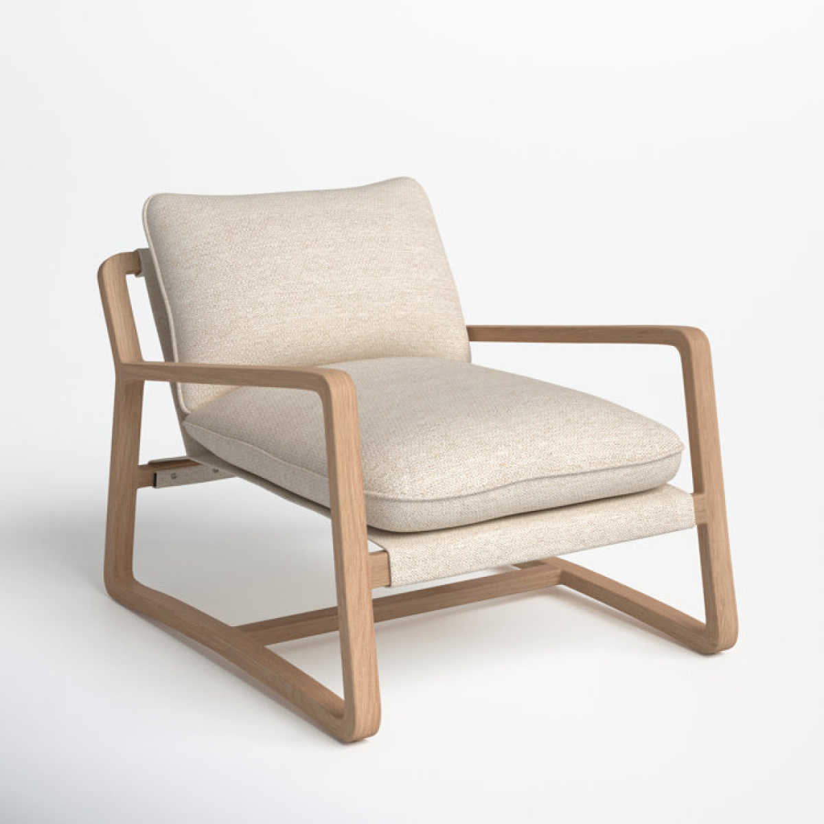 Shea Teak Outdoor Armless Lounge Chair with Cushion - Image 3