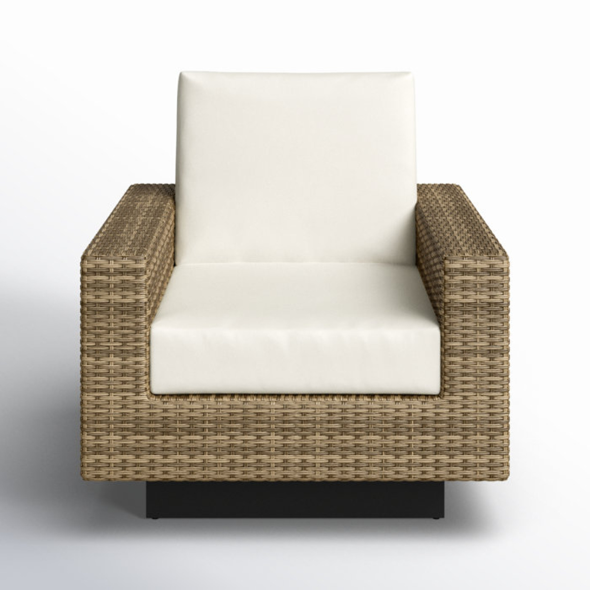 Stephanie Wicker Outdoor Swivel Lounge Chair with Sunbrella Cushions - Image 1
