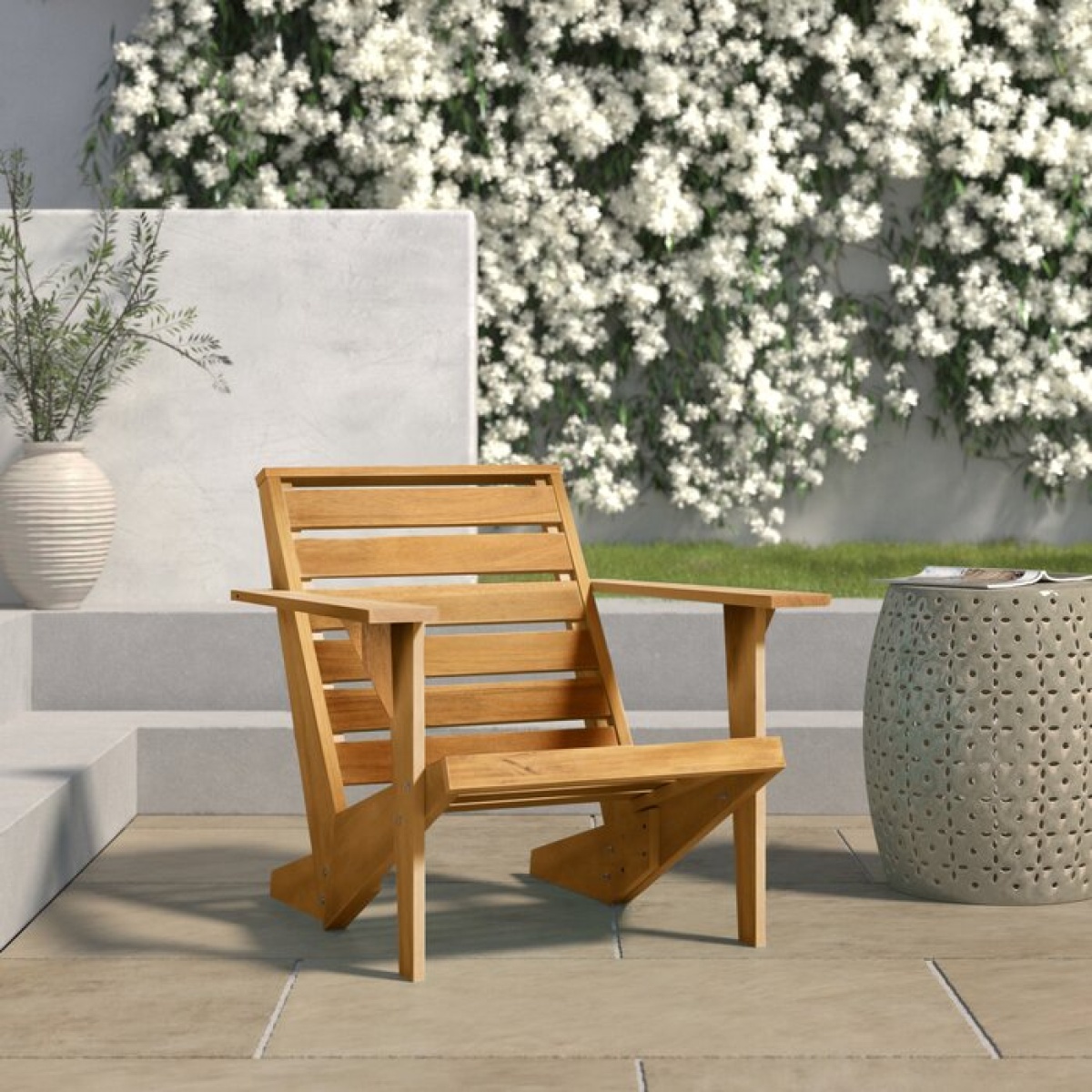 Ursa Acacia Outdoor Adirondack Chair - Image 2
