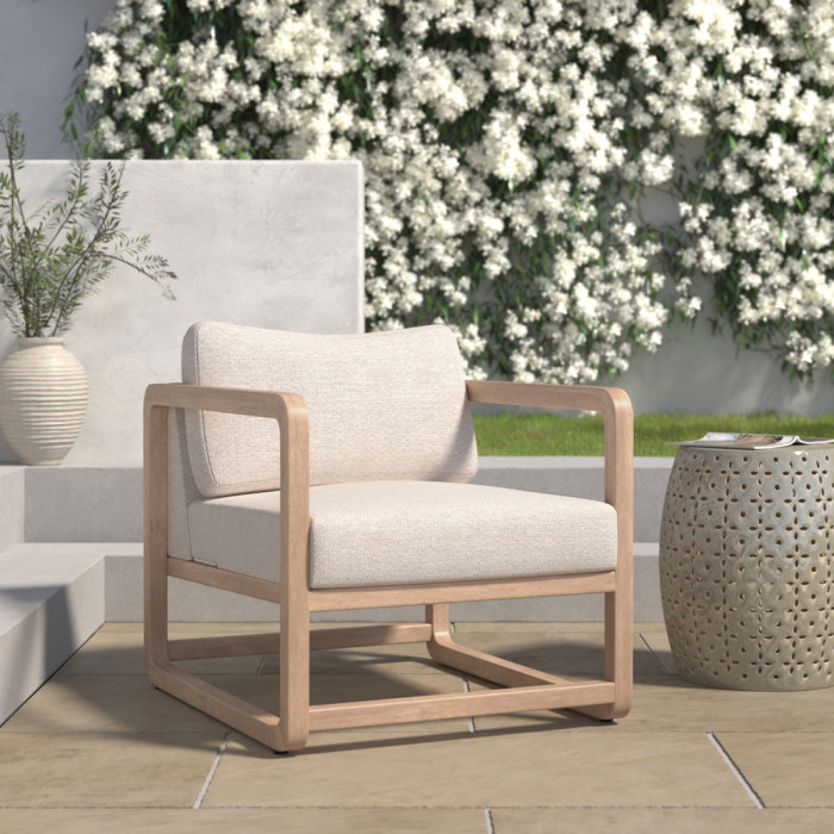 Vanya DeTeak Patio Chair with Cushions - Image 3