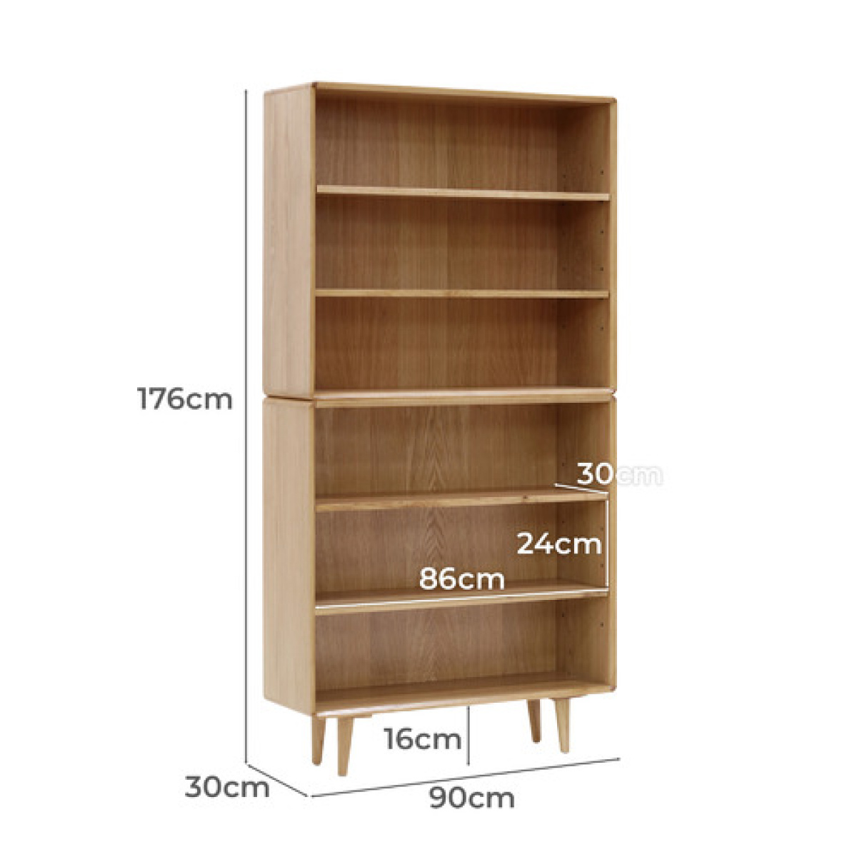 Niche Oak Wood Shelving Unit - Image 2