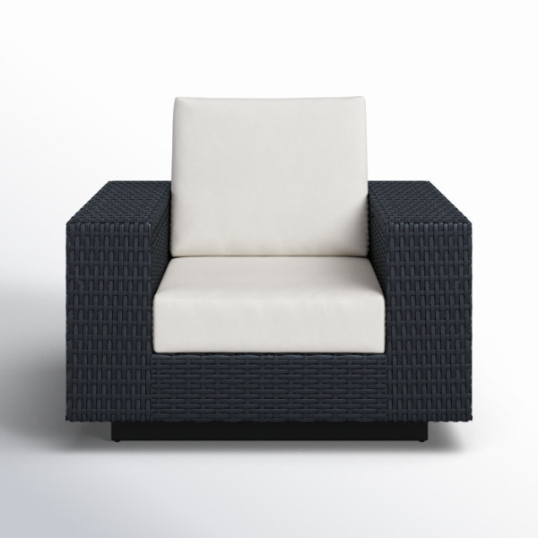 Aceline Wicker Outdoor Swivel Lounge Chair with Sunbrella Cushions