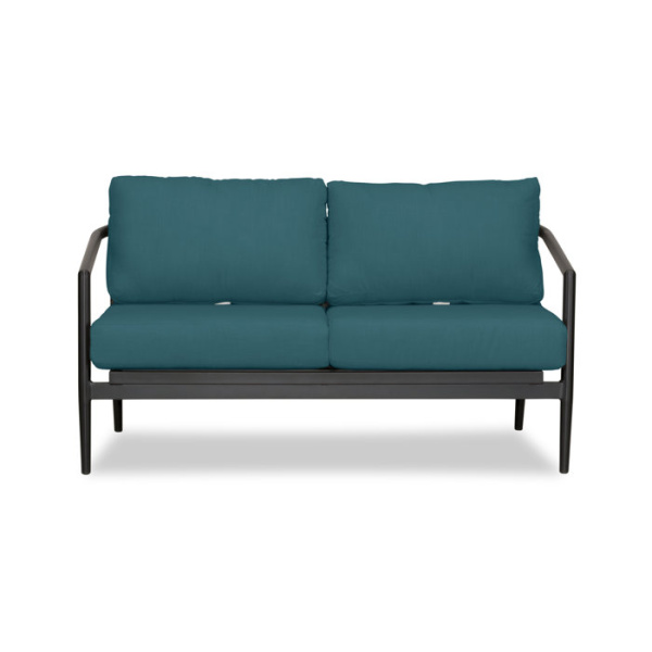 Delaine 56.5'' Metal Outdoor Loveseat with Sunbrella Cushions
