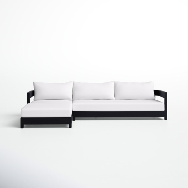 Everlee 98.4'' Metal Outdoor Sectional with Sunbrella Cushions