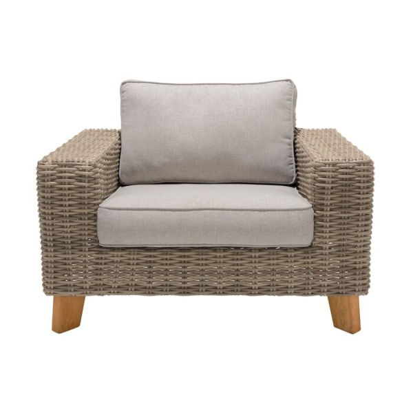 Napoli Wicker Outdoor Armless Lounge Chair with Cushion
