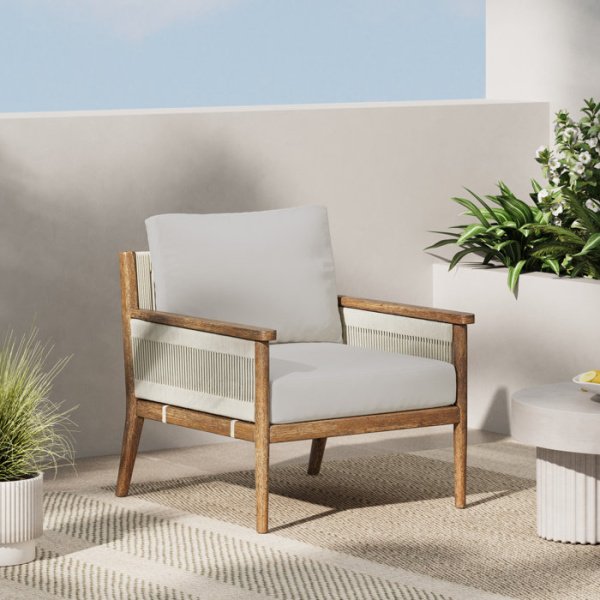 Rydell Acacia Outdoor Lounge Chair