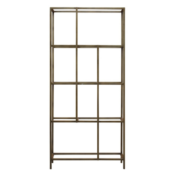 Vennie Glass & Iron Shelving Unit