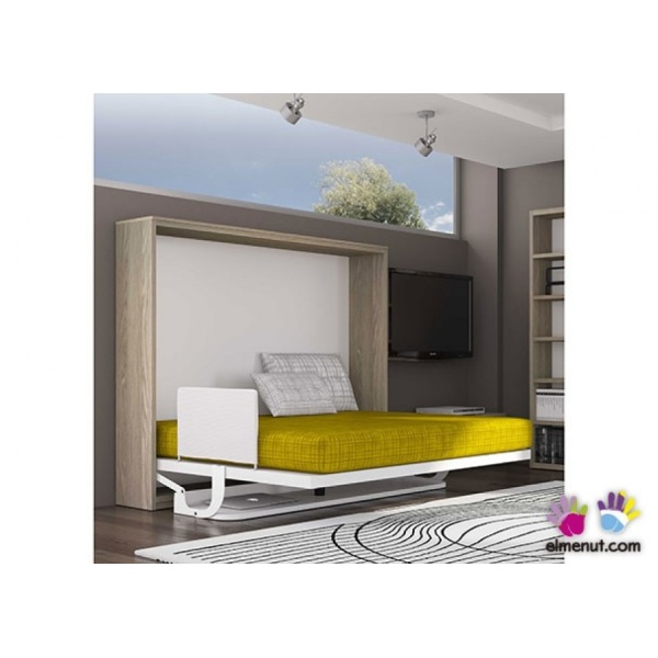 Sinkro model horizontal folding double bed with desk.