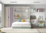Youth room with fold-down bed, sofa and wardrobe. - Image 3