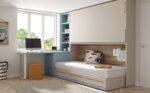 High freestanding horizontal folding bed with fixed lower bed. - Image 2