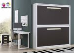 Krono model horizontal folding bunk bed measuring 90 x 190 with study area.
