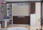 Krono model horizontal folding bunk bed measuring 90 x 190 with study area. - Image 3