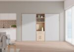 Youth room with two folding beds and extendable table