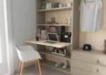 Vertical folding double bed with sofa DIVERSO series and wardrobe - Image 2