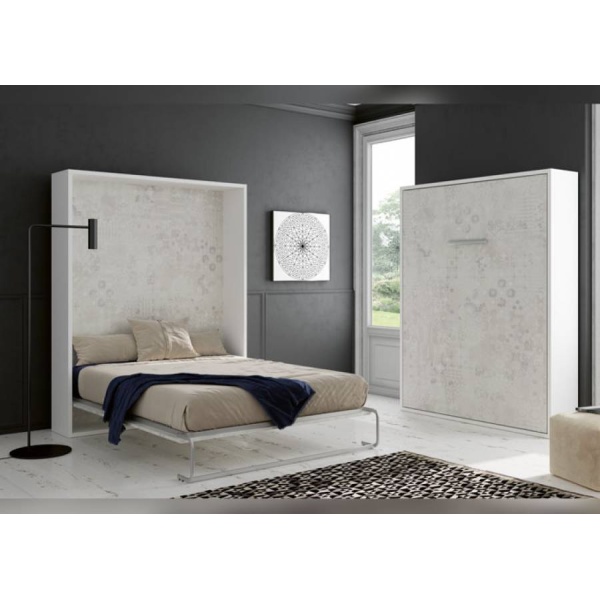Vertical folding double bed for 150 x 190 mattress